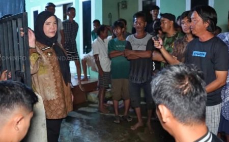 Wali Kota Eva Dwiana Tinjau Banjir di Way Halim, Salurkan Bantuan untuk Warga Terdampak