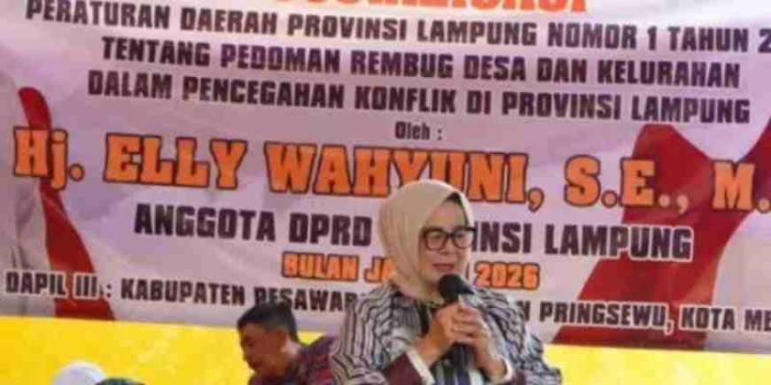 Sosialisasikan Perda Rembug Desa, Sekretaris Komisi V DPRD Lampung Ajak Warga Kedepankan Musyawarah