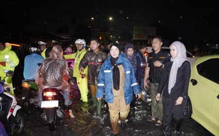 Wali Kota Eva Dwiana Tinjau Banjir yang Rendam Sejumlah Wilayah Bandarlampung