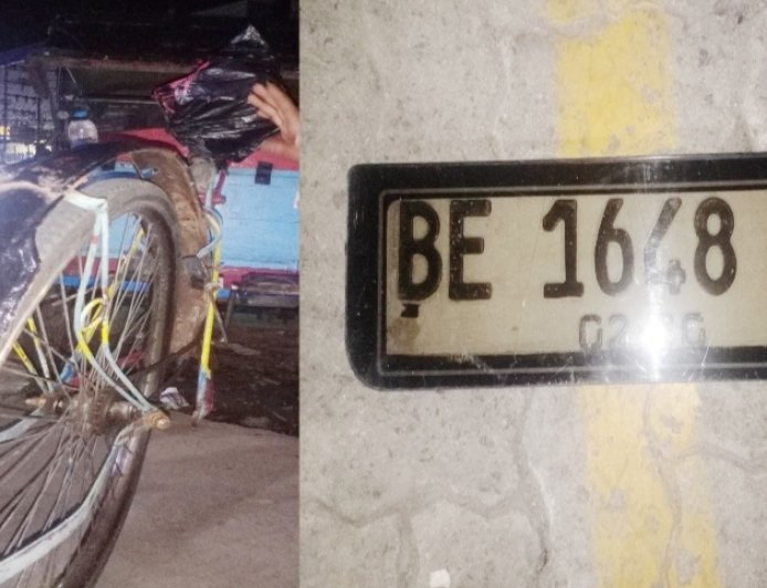 Pengemudi Sedan Vios Ngacir Setelah Diduga Tabrak Tukang Becak di Pasar Kangkung Bandarlampung