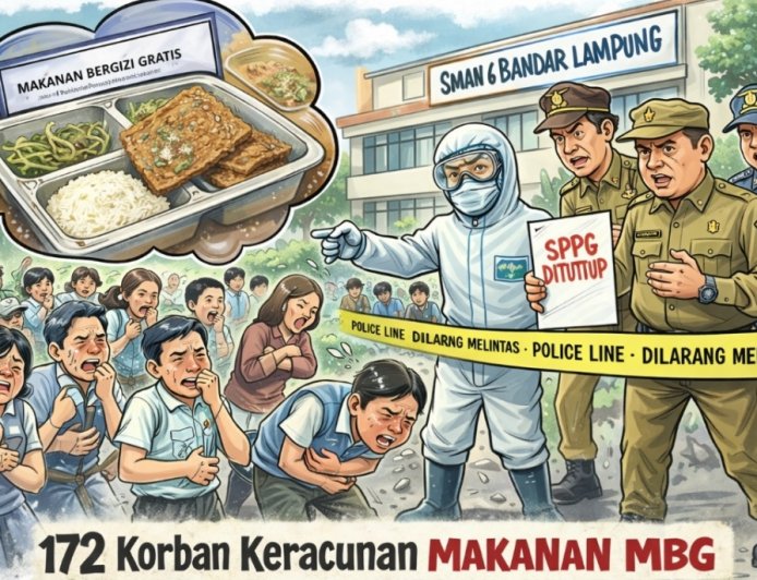 147 Siswa dan 25 Guru SMAN 6 Bandarlampung Diduga Keracunan MBG, Operasional SPPG Way Lunik Dihentikan Sementara