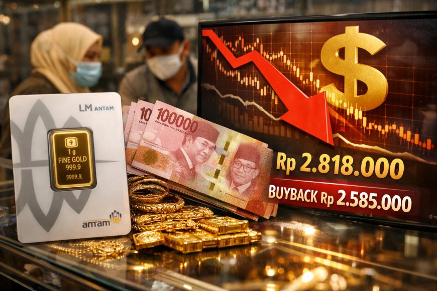 Harga Emas Antam Turun Tajam, Tertekan Penguatan Dolar AS