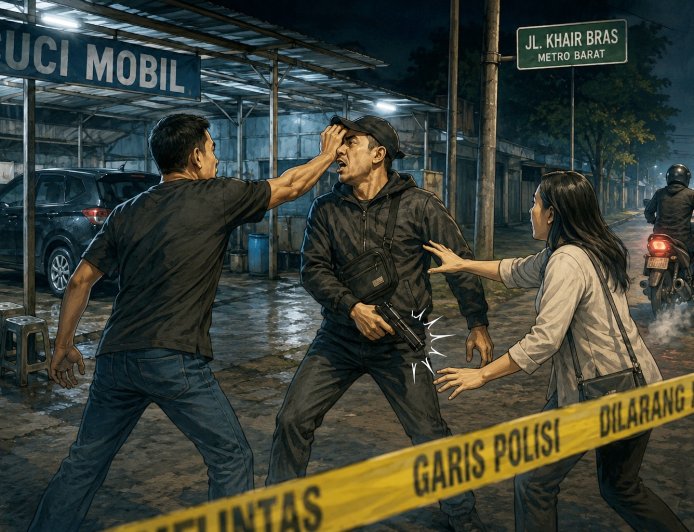 Warga Metro Tewas Ditembak Usai Cekcok Utang, Polisi Buru Pelaku