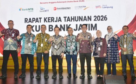 Sekdaprov Lampung dan Direksi Bank Lampung Hadiri Raker KUB Bank Jatim 2026