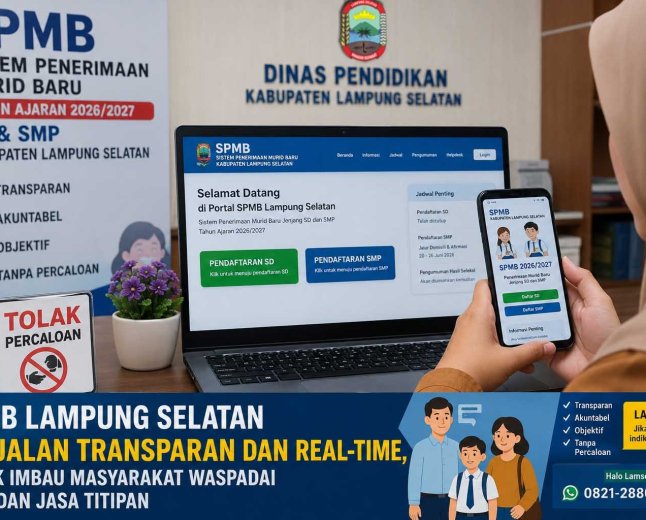 SPMB SD dan SMP di Lampung Selatan Berlangsung Daring, Disdik Minta Warga Waspadai Calo
