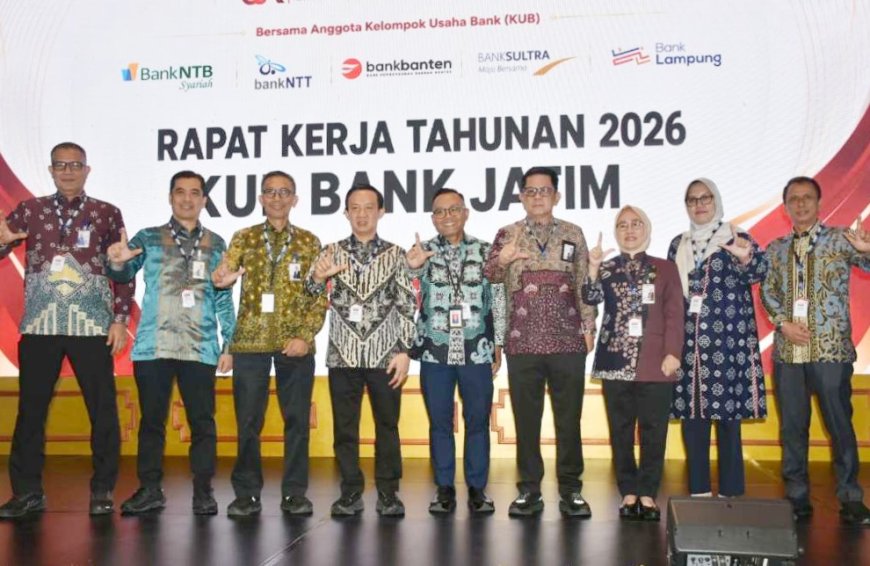 Sekdaprov Lampung dan Direksi Bank Lampung Hadiri Raker KUB Bank Jatim 2026