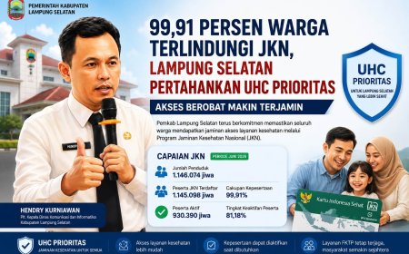 Akses JKN di Lampung Selatan Capai 99,91 Persen, Status UHC Prioritas Dipertahankan