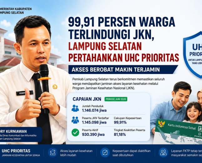 Akses JKN di Lampung Selatan Capai 99,91 Persen, Status UHC Prioritas Dipertahankan