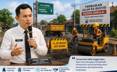 Pemkab Lampung Selatan Mulai Perbaiki Jalan RA Basyid, Anggarkan Rp1,13 Miliar