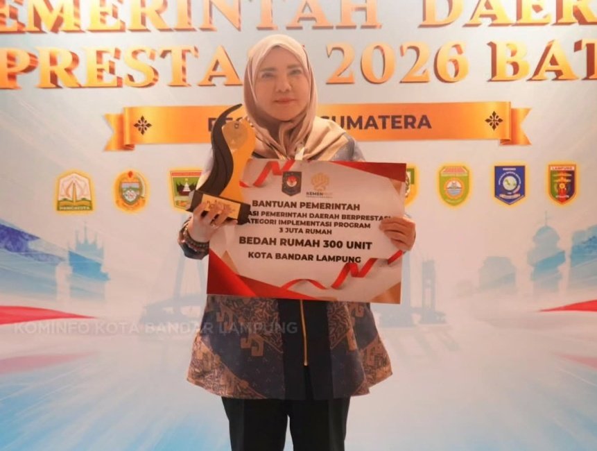 Bandarlampung Raih Penghargaan Program 3 Juta Rumah Tingkat Nasional