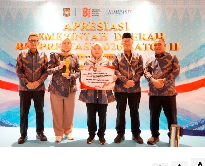 Pemkot Bandarlampung Raih Penghargaan Program 3 Juta Rumah, Dapat Bantuan 300 Unit Bedah Rumah