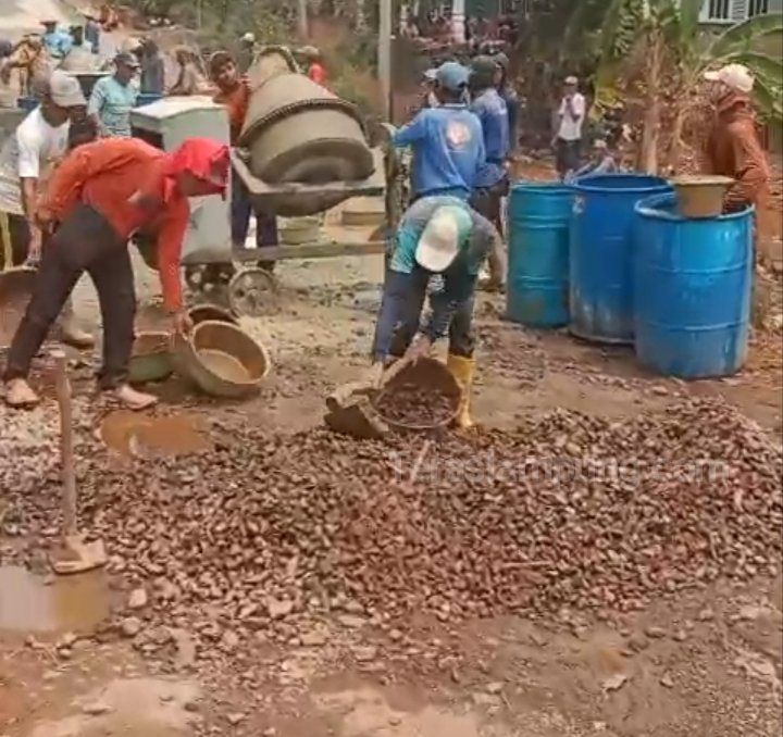 Bosan Dianaktirikan, Warga Tulungmili-Lampung Utara Perbaiki Sendiri Jalan