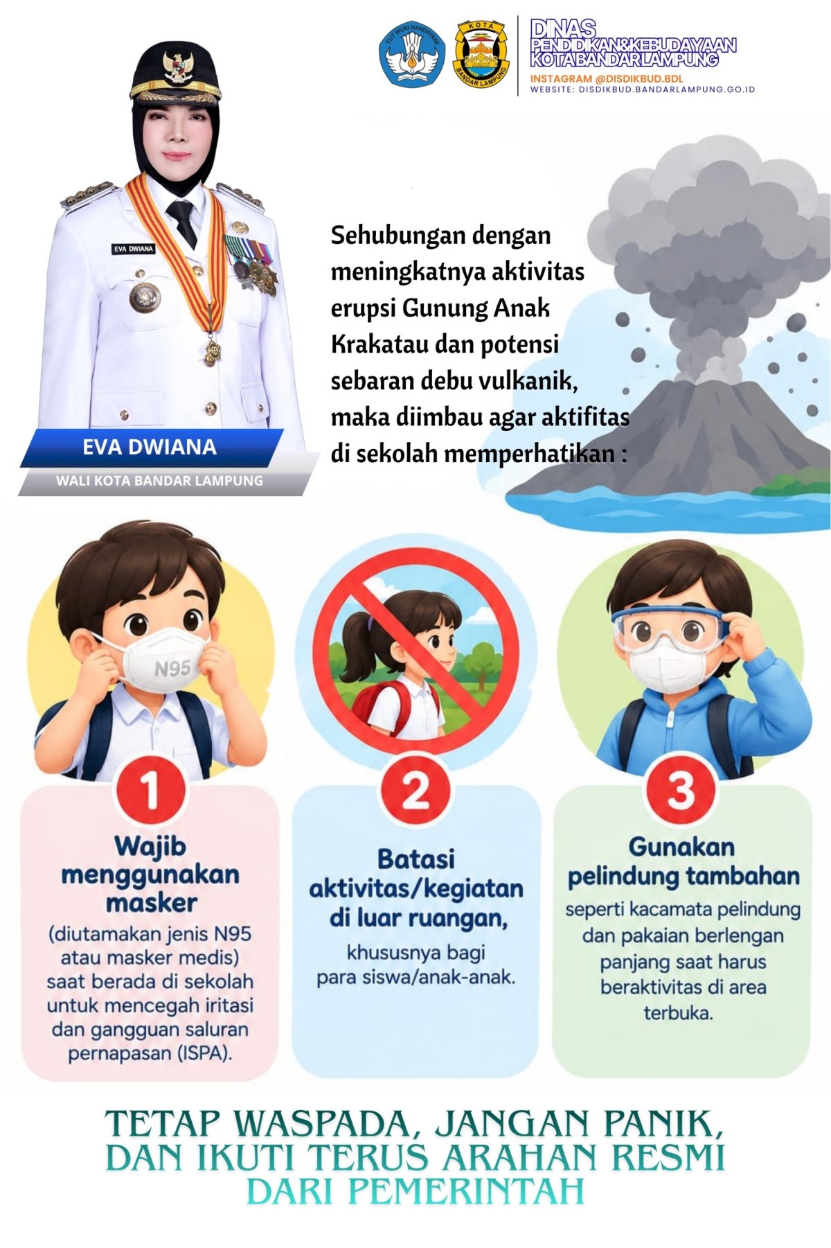Gunung Anak Krakatau Erupsi, Sekolah di Bandarlampung Diminta Gelar KBM Daring