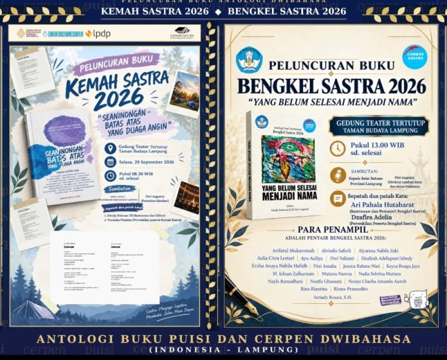 Dua Buku Sastra Dwibahasa Indonesia-Lampung Akan Diluncurkan di Taman Budaya Lampung