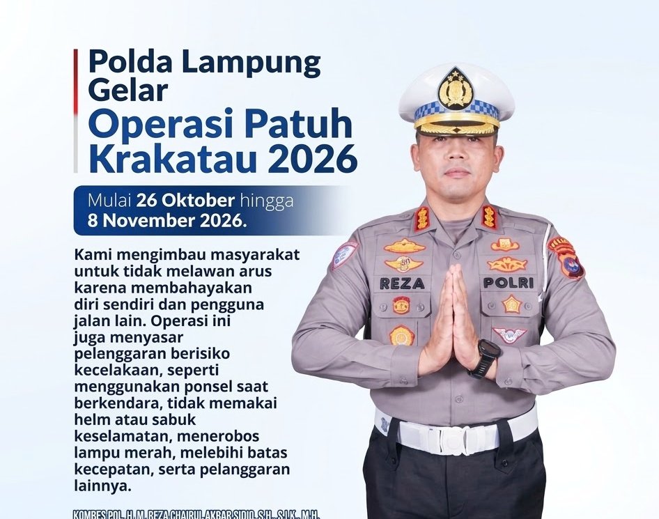 Polda Lampung Kerahkan 702 Personel dalam Operasi Patuh Krakatau 2026