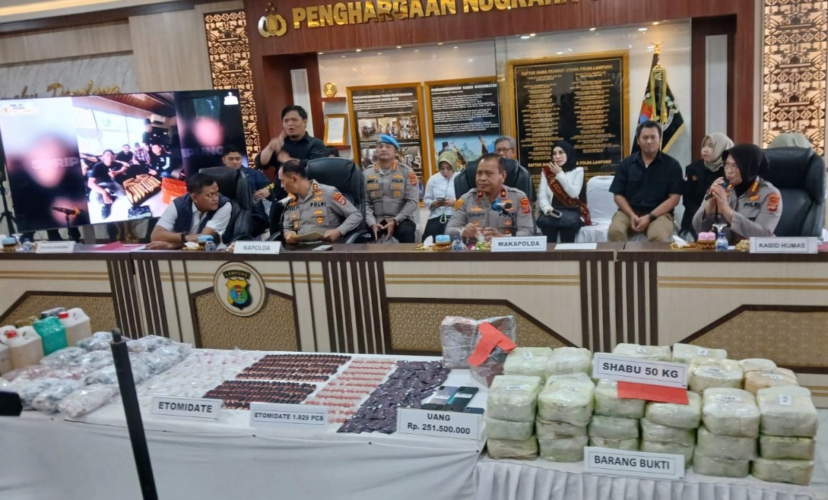 Polda Lampung Bongkar Jaringan Narkoba Internasional, Sita 89 Kilogram Sabu