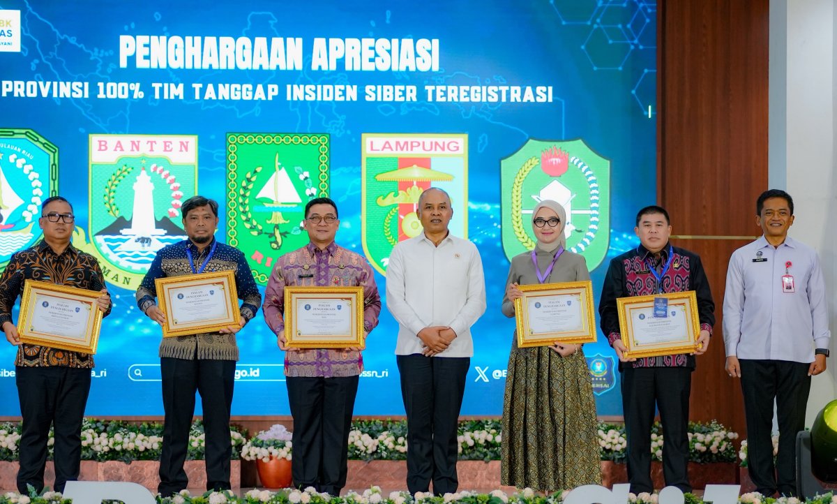 Pemprov Lampung Raih Penghargaan BSSN untuk TTIS 100 Persen