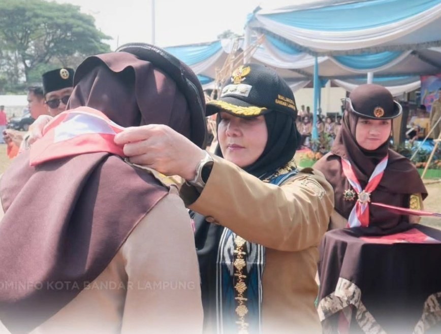 Eva Dwiana Buka Gebyar Perkemahan Pramuka Bandarlampung