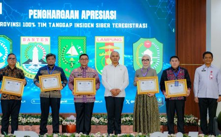 Pemprov Lampung Raih Penghargaan BSSN untuk TTIS 100 Persen
