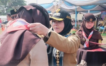 Eva Dwiana Buka Gebyar Perkemahan Pramuka Bandarlampung