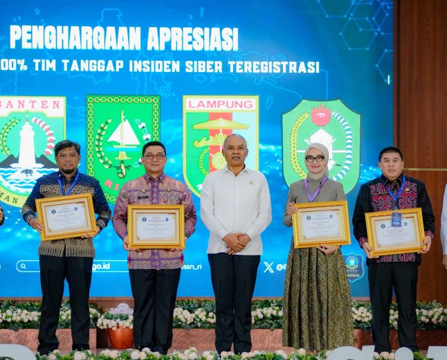Pemprov Lampung Raih Penghargaan BSSN untuk TTIS 100 Persen
