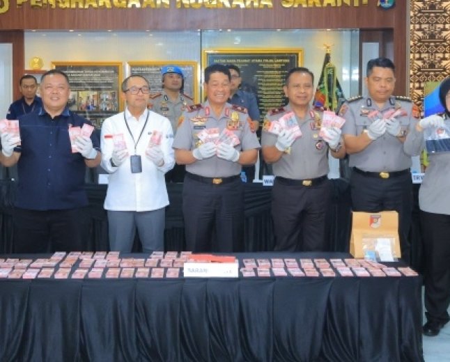 Polda Lampung Sita Uang Palsu Rp980 Juta di Pelabuhan Bakauheni