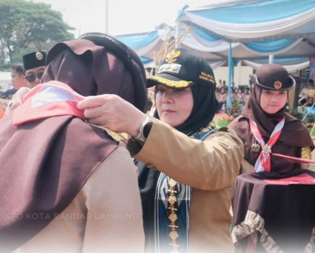 Eva Dwiana Buka Gebyar Perkemahan Pramuka Bandarlampung