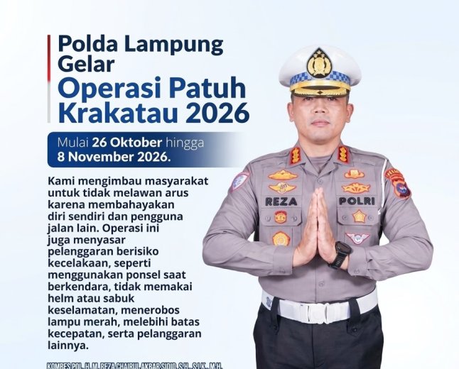 Polda Lampung Kerahkan 702 Personel dalam Operasi Patuh Krakatau 2026