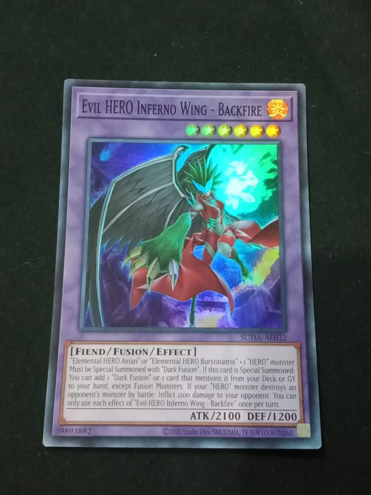 SUDA-AE032 Evil HERO Inferno Wing - Backfire Super Rare