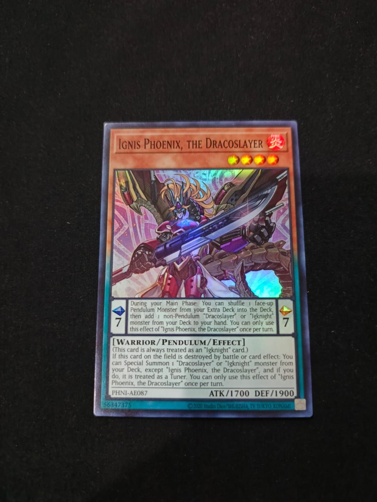 PHNI-AE087 Ignis Phoenix, the Dracoslayer Super Rare