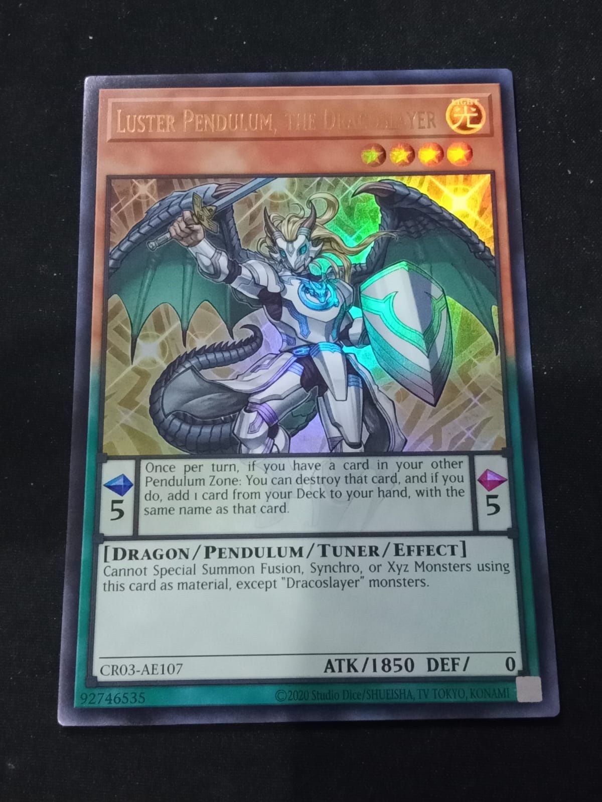 CR03-AE107 Luster Pendulum, the Dracoslayer Ultra Rare