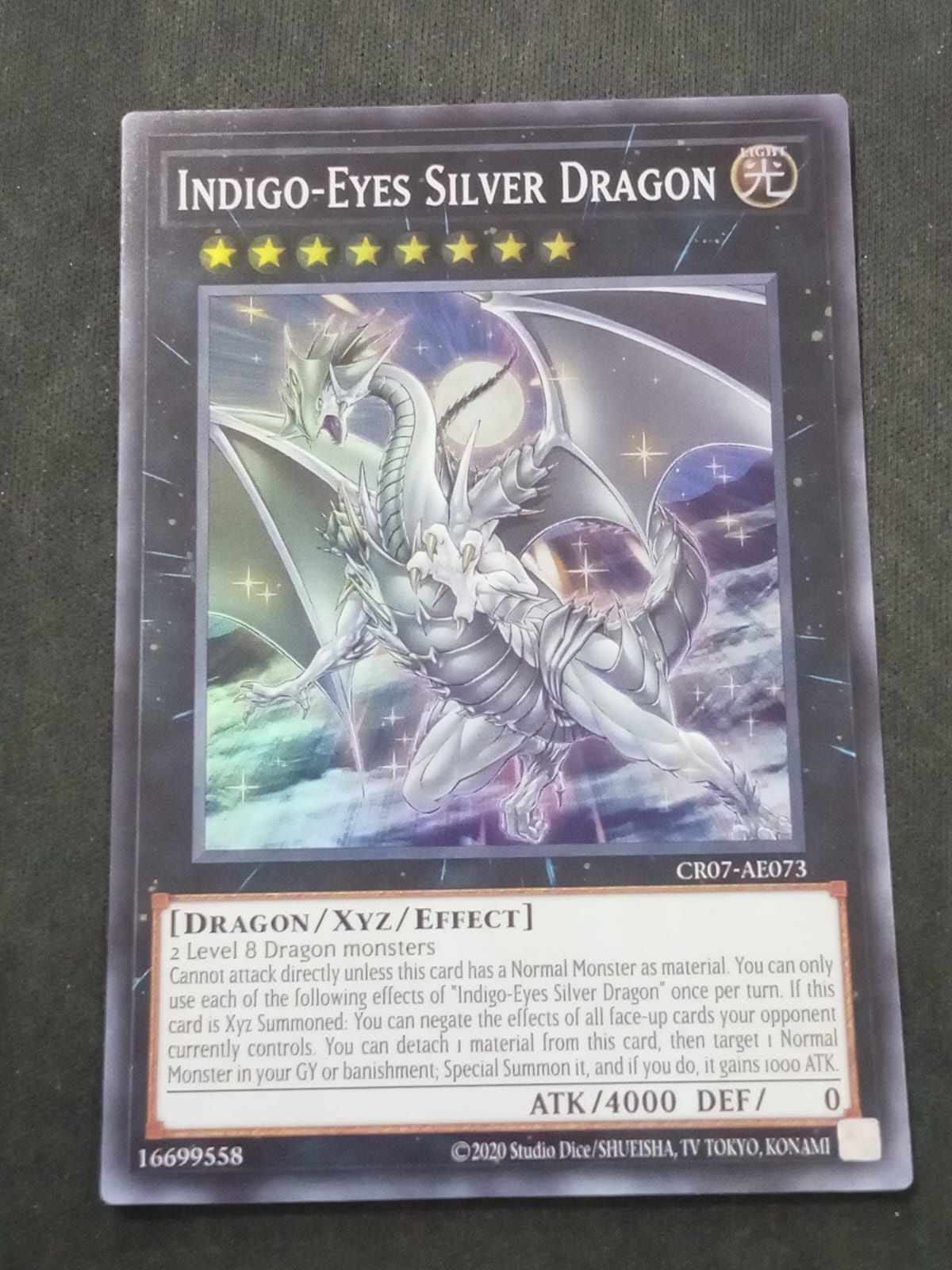 CR07-AE073 Indigo-Eyes Silver Dragon Super Rare
