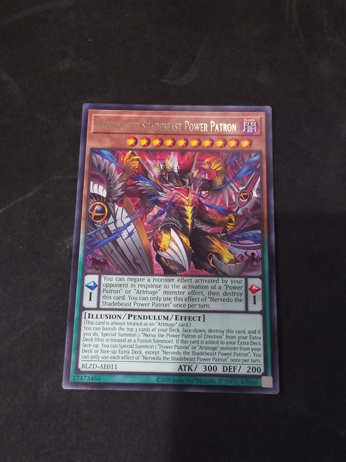 BLZD-AE011 Nervedo the Shadebeast Power Patron Rare