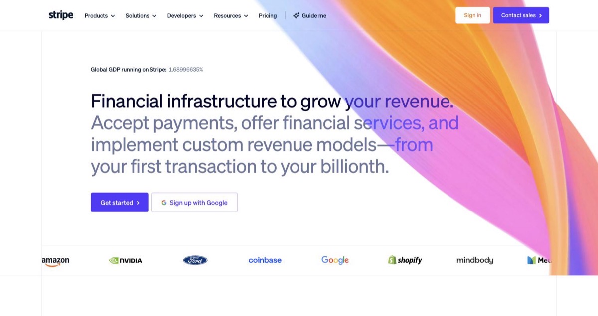 Contoh screenshot landing page sebagai referensi desain