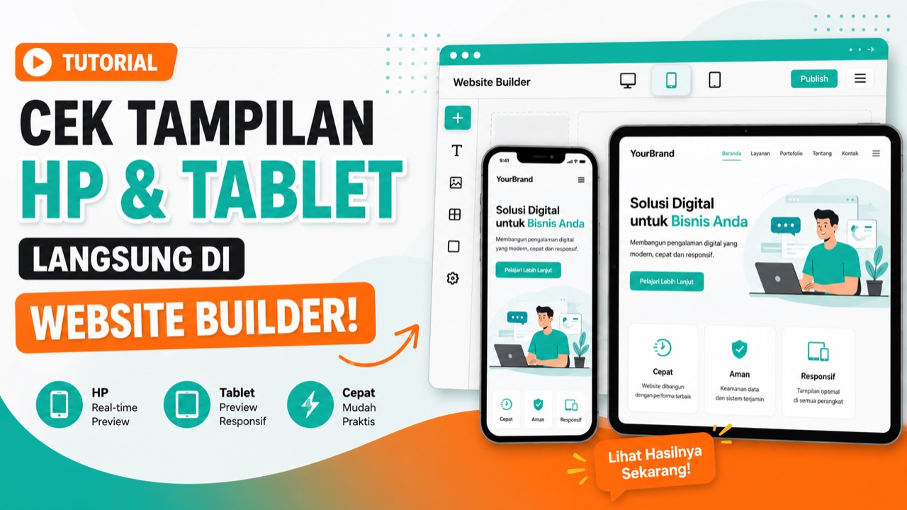Tutorial: Cek Tampilan HP & Tablet Langsung dari Builder (Device Mode)