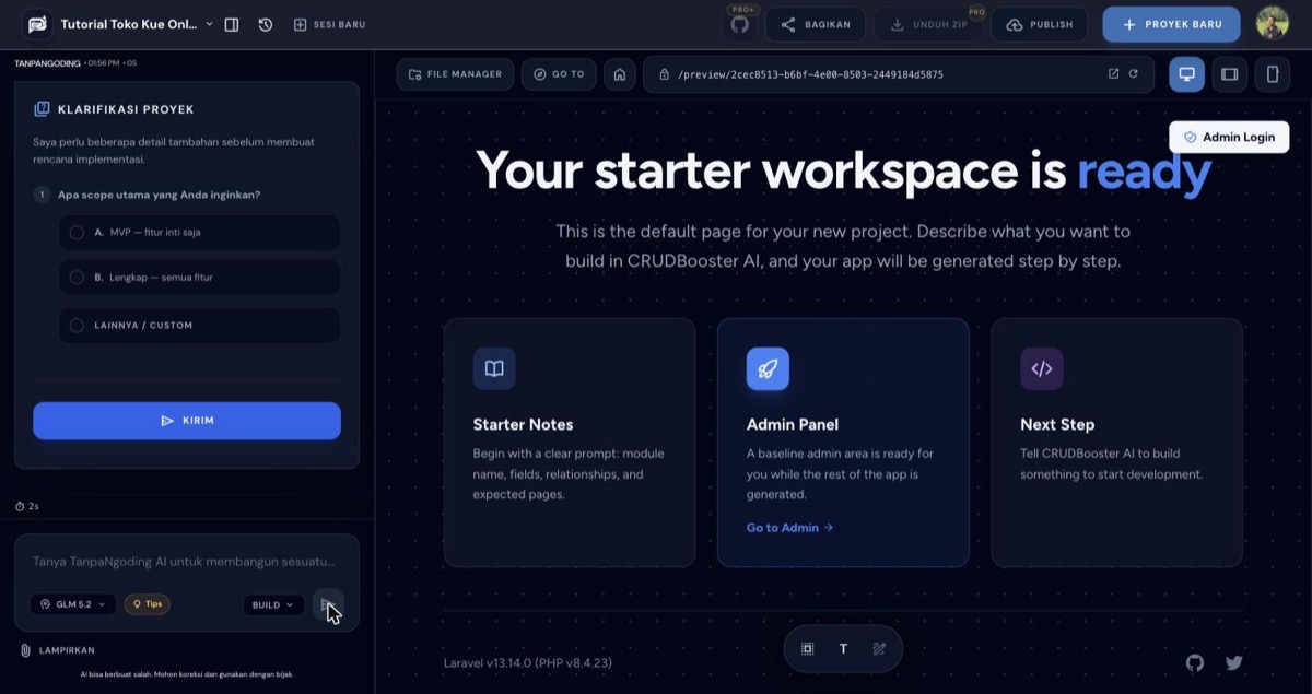 AI meminta klarifikasi scope project