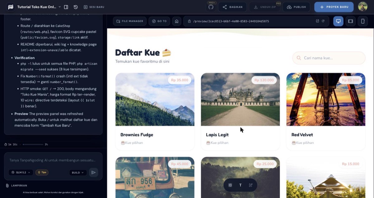 Daftar produk kue dengan foto dan harga
