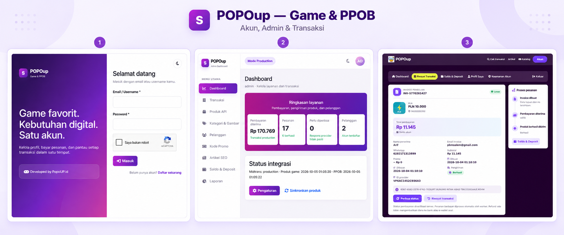Source Code Topup Game & PPOB ( Payment Point Online Bank ) Codeigniter 3 Full Source Code - gambar 1